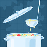Vector Illustratio Pot of Soup
