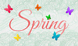 Spring background with butterfly