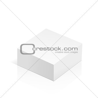 White realistic 3D rectangle