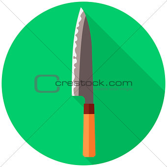 Vector flat chef knife
