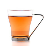 Glass cup of black tea