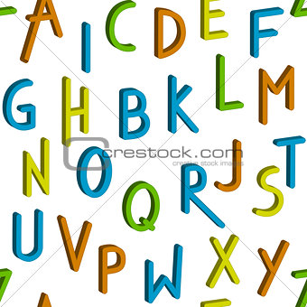 Seamless childrens bright alphabet pattern.