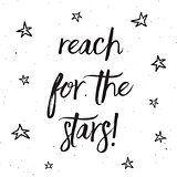 Reach for the stars typography design 