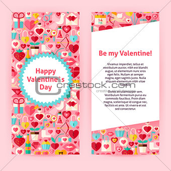 Flyer Template of Happy  Valentine Day Objects and Elements