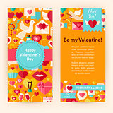 Flyer Template of Happy Valentine Day Objects and Elements