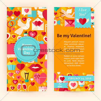 Flyer Template of Happy Valentine Day Objects and Elements