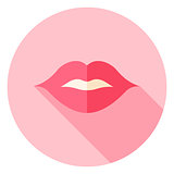 Kiss Sexy Lips Circle Icon