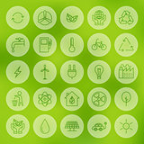 Line Circle Web Ecology Energy Power Icons Set