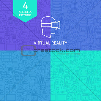 Thin Line Art Virtual Reality Pattern Set