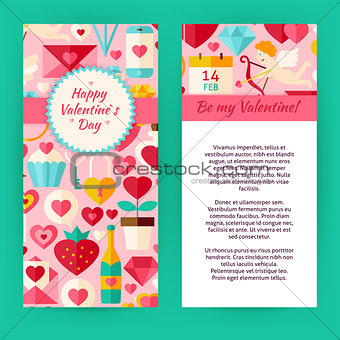 Vector Flyer Template of Happy Valentine Day Objects and Element