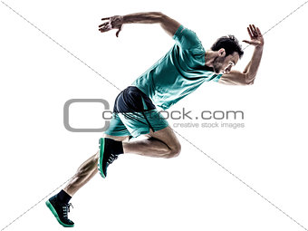 man runner jogger running  isolated