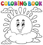 Coloring book cheerful sun theme 1