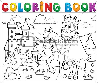 Coloring book king on horse theme 2