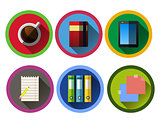 set of modern flat business icons