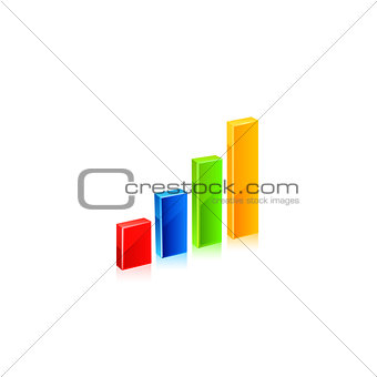 Business graph icon. Vector