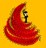 red-yellow image of flamenco