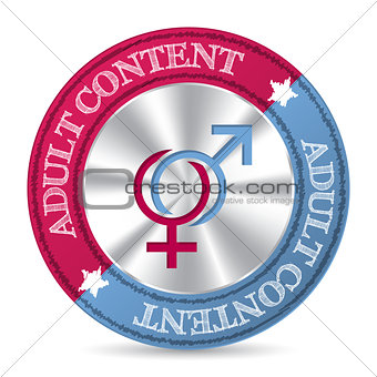 Pink blue adult content badge