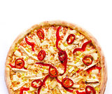 Hot pizza on a white background