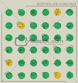 Weather line thin icons