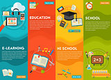 Education and E-learning Concept Banners