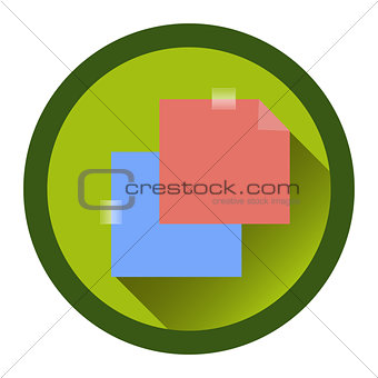 modern flat icon with the passage of tape. stickers and shadow