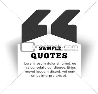 Quote blank template on white background.