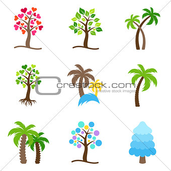 Vector tree icons collection