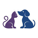 Cute vector cat and dog icons