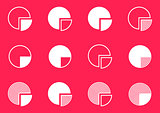 Pie chart diagram icons collection