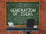 Generation of Ideas on Chalkboard with Doodle Icons.