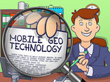 Mobile Geo Technology through Magnifier. Doodle Style.