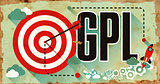 GPL on Grunge Poster in Flat Design.