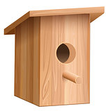 Wooden house for bird. Nesting box