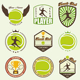 various stylized tennis icons