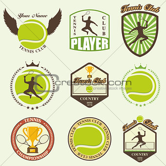 various stylized tennis icons