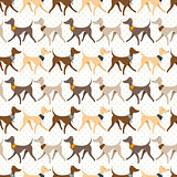 Seamless Vector Pattern with Pretty Walking Italian Greyhounds