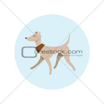 Vector Image With Pretty Walking Italian Greyhound
