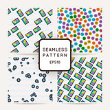 Set of four colorful seamless pattern.