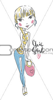 Chic girl illustration