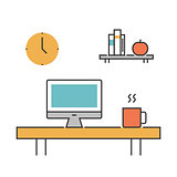 Workplace concept line icons flat