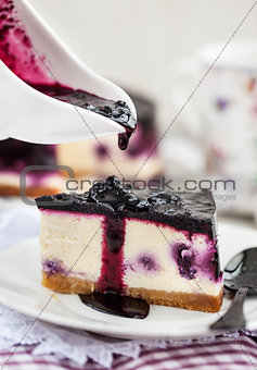 Delicious blueberry cheesecake 