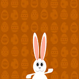 Greeting Card with  White Easter Rabbit.