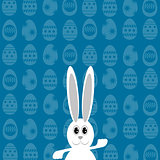Greeting Card with  White Easter Rabbit.