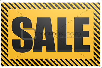 Sale word on yellow and black banner