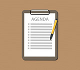 agenda list with document and clipboard vector