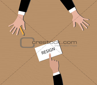 resignation give resign letter to bos vector