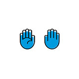 Hand-drawn vector hand palm icons