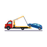 Car and Transportation Towing. Vector Illustration