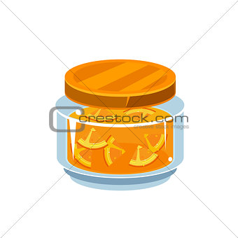 Orange Jam  In Transparent Jar