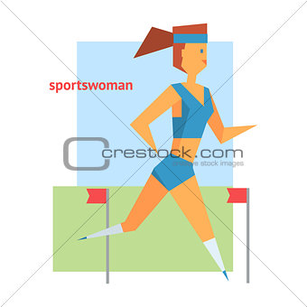 Sportswoman Abstract Figure